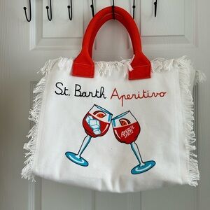 St. Barth Aperitivo White and Red Tote Bag